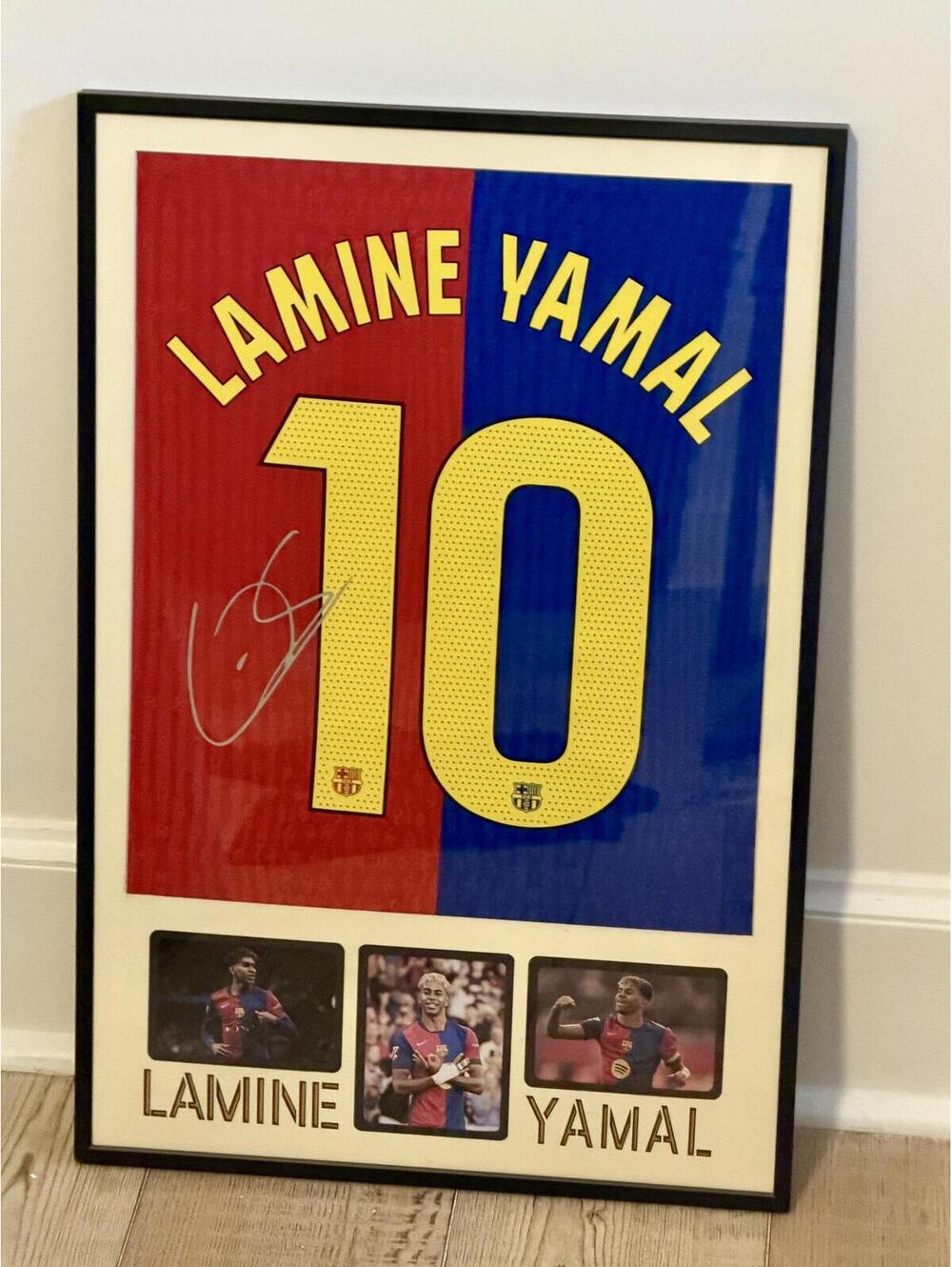 Lamine Yamal Barcelona FC Framed Jersey – Printed Signature